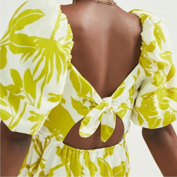 Anthropologie Maeve Feliciana Tropical Floral Mini Open Back Dress New Size XL - Picture 4 of 13